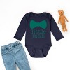 The Juniper Shop Little Man Bow Tie Long Sleeve Bodysuit - NB - Navy - 3 of 4