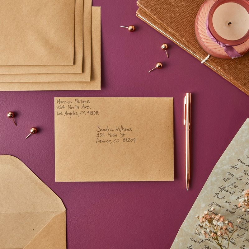 Juvale Kraft Paper Invitation Envelopes 4x6 for Special Occasions like Weddings A6 V-Flap Brown Envelopes (50 Pack), 4 of 9