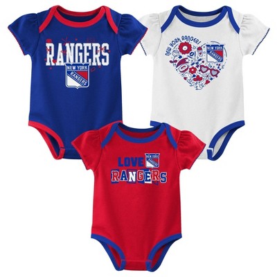 NHL New York Rangers Baby Girls' 3pk Bodysuit