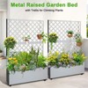 73x47 Metal Planter Box with Trellis,Raised Garden Bed with Wheels,Garden Box with Privacy Screen Drainage Holes for Climbing Plants Flower Vegetable - 2 of 4