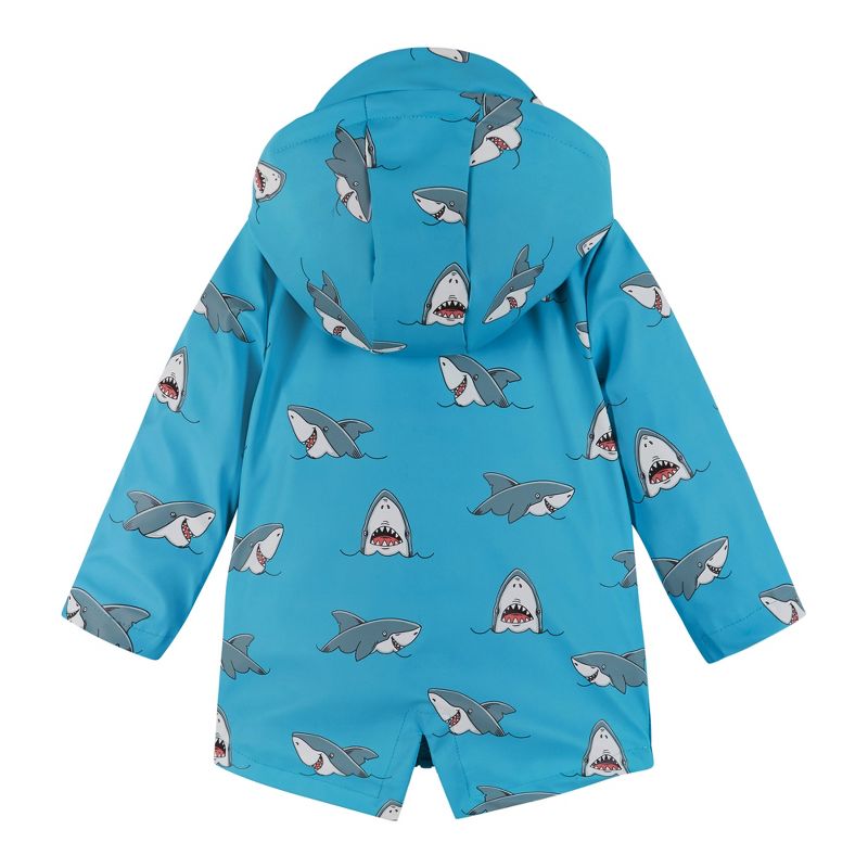 Andy & Evan  Infant Blue Shark Print Raincoat, 2 of 4