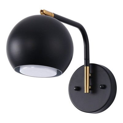YANSUN 8.1 in. Indoor Sconce Wall Decor, Black Wall Mounted Lamps for Bedroom Living Room Hallway (2-Pack) Black and Gold