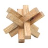 Sagebrook Home 6" x 6" Wooden Jack Sculpture Decor - Contemporary Rustic Brown Decorative Table Accent for Unique Home or Office Decor - Bookshelf, - 3 of 4