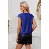Womens V Neck Glitter Sequins Shirts Tops Cap Sleeve Modest Club Tops Sequins Party Shirts Party Tee Blouse Tops for Party - 2 of 4