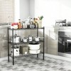 3 - Shelf Storage Wire Shelves Heavy Duty 3 Tiers Standing Shelving Units Adjustable Metal Organizer Wire Rack Black - 4 of 4