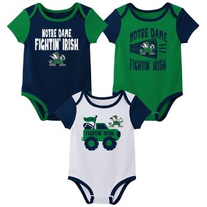 NCAA Notre Dame Fighting Irish Infant Boys' 3pk Bodysuit - 1 of 4