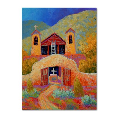 Marion Rose Chimayo Church Colorful Canvas Art Print 24x32
