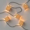 10ct LED Mini Woven Resin Wicker Indoor Outdoor Lantern String Lights Clear Bulbs with Black Wire - Threshold™ - 3 of 4