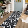 Washable Area Rug Modern Abstract Low Pile Non Slip Stain Resistant Foldable Carpet for Living Room Bedroom Study Room - 3 of 4