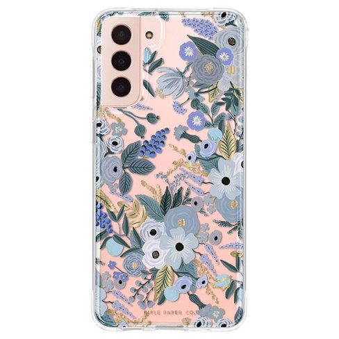 Rifle Paper Co Case For Samsung Galaxy S21 5g 10 Ft Drop Protection Gold Foil Elements Garden Party Blue Target