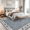 Washable Rugs for Bedroom Farmhouse Floral Floor Mats with Non-Slip Backing, Ultra-Soft Low Pile Living Room Carpet - 3 of 4