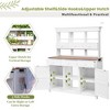 65.7" H Tall Garden Potting Bench Table with Hutch,Patio Storage Workstation with 3 Shelves,6 Drawers,2 Bottom Cabinets&Side Hooks for Mudroom - 2 of 3