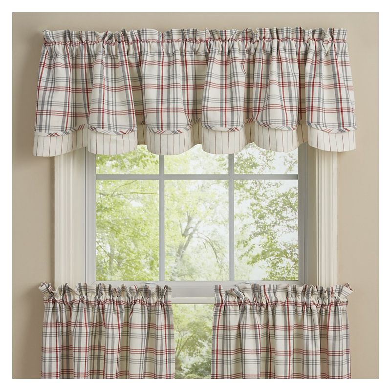 Park Designs Farm Yard Lined Layered Valance - 72''L - White, 1 of 7