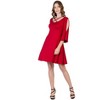 Womens Criss Cross Neck Cold Shoulder Bell Sleeve A-Line Dress - 24seven Comfort Apparel™ - 2 of 4