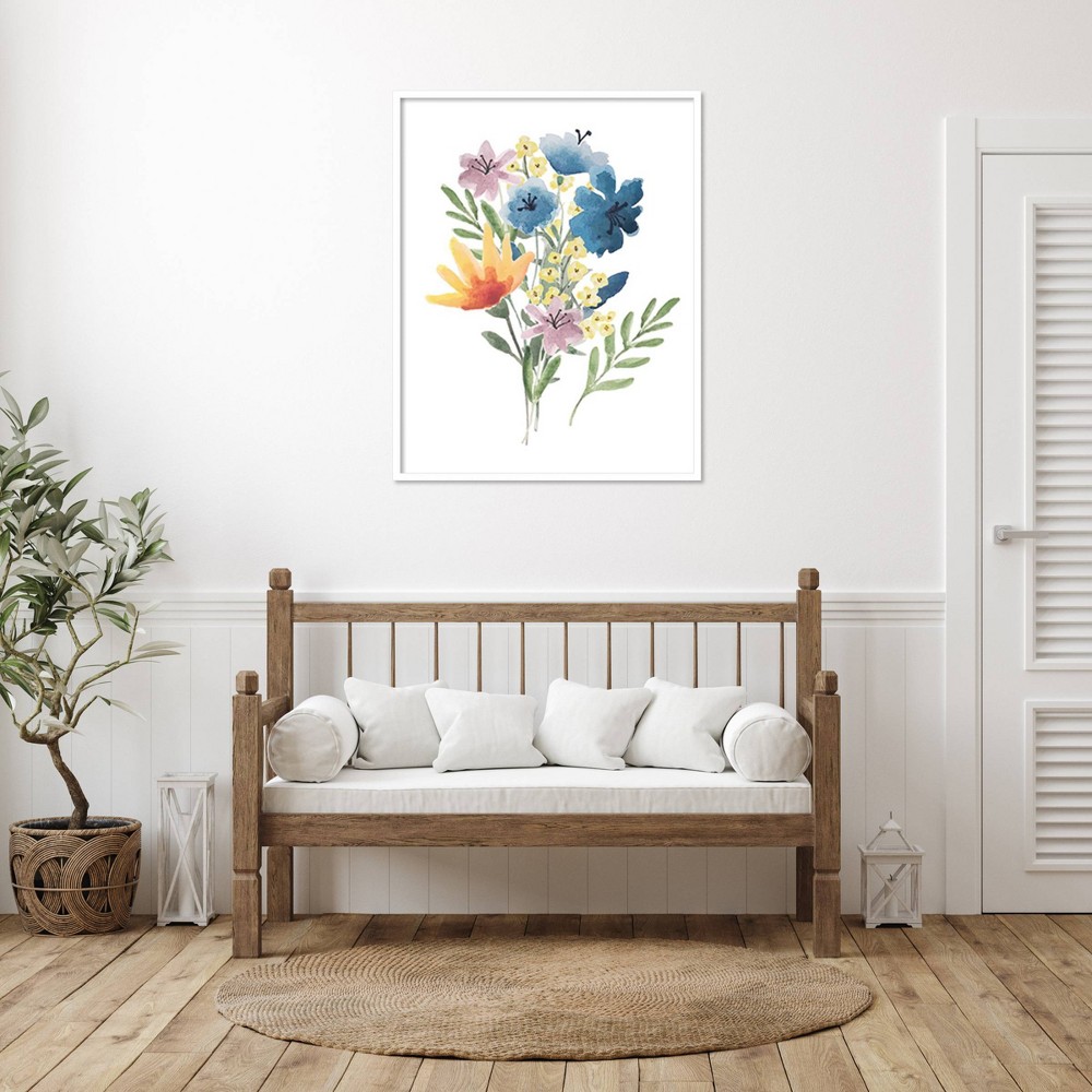 Photos - Other Decoration Amanti Art 33"x41" Flower Burst I by Hartworks Wood Framed Wall Art Print
