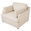 Zeus & Ruta Oversized Accent Chair with Comfortable Armrest Cushions, Durable Frame, Elegant Design & Versatile Neutral Style - 2 of 4