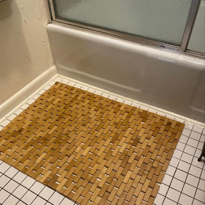 Mind Reader Flexible Mildew Resistant Bamboo Bath Mat Environmentally  Friendly : Target