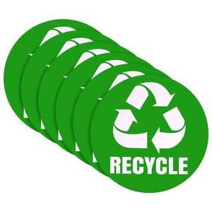 Unique Bargains Self-Adhesive PVC Vinyl Waterproof Indoor and Outdoor Trash Bin Sticker 12 Pcs 5 Inch - 1 of 4