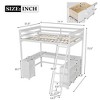 NicBex Twin/Full Wooden Loft Bed with U-Shaped Desk,Shelves,Ladder&Guardrails for Teens&Gamers,Versatile Gaming Loft Bed Platform,550lbs Max - 3 of 4