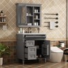 SeaCamel 30" Single Sink Bathroom Vanity - Modern Storage Cabinet with 2 Drawers & Tip-out Drawer - 2 of 4
