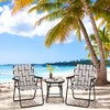 Tangkula Folding Lawn Beach Chair Portable Sand Chair Set of 2 w/ Elegant Weaving Design Coffee - 2 of 4