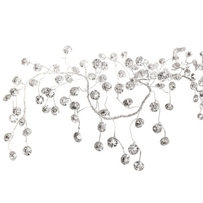 Collections Etc Sparkling Crystals Silver Garland Decor 60" x 6" x 1"