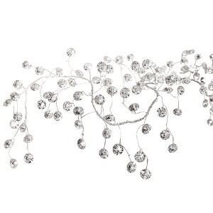 Collections Etc Sparkling Crystals Silver Garland Decor 60" x 6" x 1" - 1 of 2