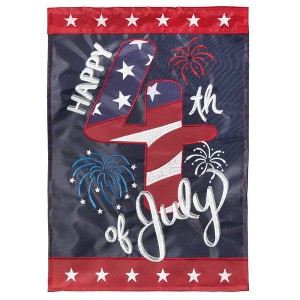 Magnolia Garden Happy 4th of July Patriotic 13 x 18 Inch Polyester Garden Flag - 1 of 2