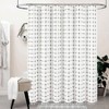 Boho Farmhouse Shower Curtain - 72x72 White & Black Linen, Water Repellent Heavy Duty Fabric with Tassel - 2 of 4