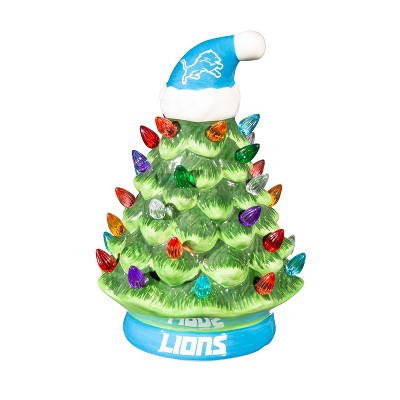 8" LED Ceramic Christmas Tree, Detroit Lions