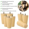 Unique Bargains Round Solid Wood Sofa Armchair Recliner Coffee Table Modern Replacement Furniture Legs Set of 8 - 2 of 4