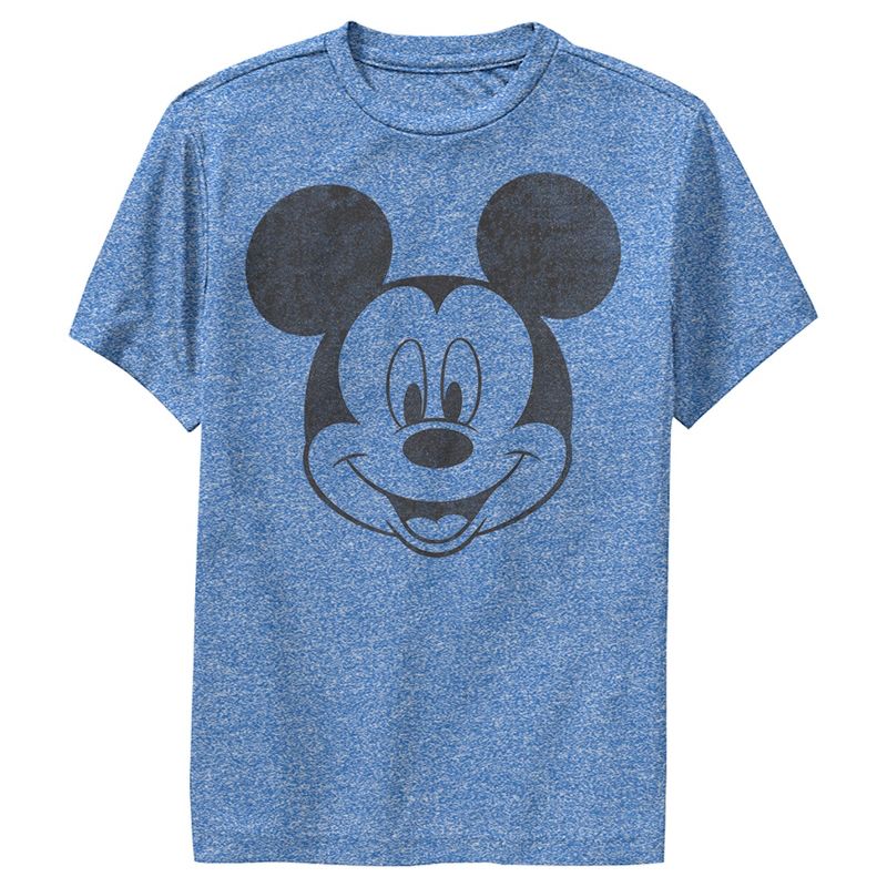 Boy's Mickey & Friends Smiling Mickey Mouse Distressed Performance Tee, 1 of 5