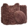 Hastings Home 3 Piece Super Plush Non-Slip Bath Mat Rug Set - Chocolate - 3 of 4