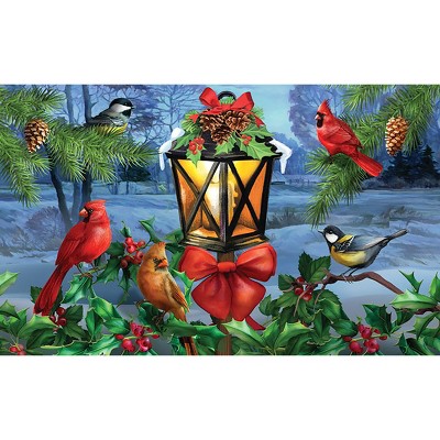Briarwood Lane Winter Doormat 30x18 Indoor Outdoor Lantern Glow Gathering For Winter Doormat