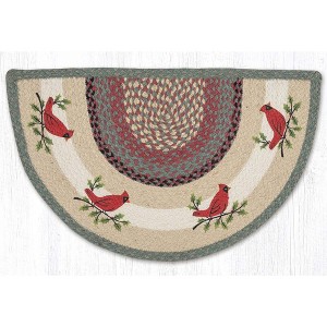 Earth Rugs Holly Cardinal Slice Tread Rug – 18"x29" Hand-Printed Jute Farmhouse Accent - 1 of 3
