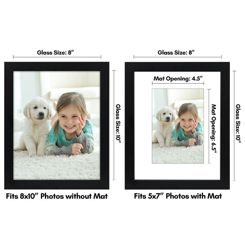Americanflat Picture Frame with Mat - Wood with Glass Cover, 2 of 7