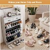 Shoe Storage Cabinet with 2 Flip Drawers and 2 Drawers, Freestanding Narrow Entryway Slim Hidden Shoe Rack Organizer Cabinet, White - 4 of 4