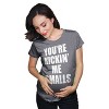Maternity Kicking Me Smalls Funny T shirt Pregnancy Announcement Novelty Tee - Crazy Dog Maternity T Shirt - 2 of 4