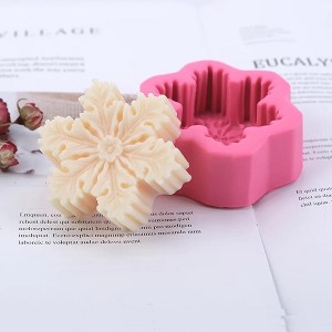 JDICTION 2 Pcs Silicone Snowflake Molds for Candle Soap Aromatherapy Plaster Candy and Chocolate Making - 1 of 4