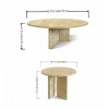 NicBex Natural Marble Small Coffee Table, Genuine Marble Round End Table, Stone Side Table for Living Room,17.7" Nightstand with Semi-Polished Surface - 4 of 4