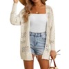 Coolmee Women's Crochet Cardigan Sweater Boho Long Sleeve Lightweight Oversized Open Front Knitted Sweater Outwear - 4 of 4