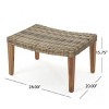 KWPZQEB Outdoor Wicker Ottoman, Patio Ottoman with Rattan Top & Wood Frame, All-Weather Patio Rattan Foot Rest for Indoor, Outdoor - 3 of 4