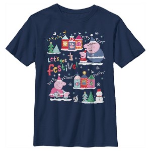 Boy's Peppa Pig Christmas Let's Get Festive T-Shirt - 1 of 4