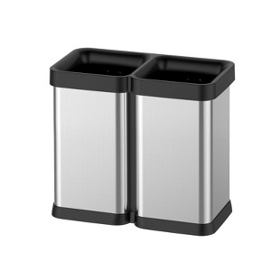 Coucheta stainless Steel Dual Trash & Recycling Bin – Open-Top, Fingerprint-Resistant for Kitchen, Office, Dining Room, Living Room - 1 of 4