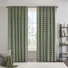 MAYEERTY 50x95" Plaid Rod Pocket and Back Tab Curtain Panel with Fleece Lining Green - 4 of 4