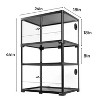 REPTIZOO Double Stacked Reptile Tank, 24" x 18" x 44", Front-Opening, Full-Vision, Knock-Down, 2-Pack 34-Gallon Glass Cage for Bearded Dragons, - 3 of 4