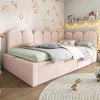 Racxily Upholstered Bed Daybed With Pull-Out Bed, Single Sofa Bed,Guest Beds For Adults and Children, Bed With Metal Slatted Frame, Velvet - 3 of 4