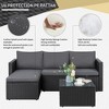 Celebalcony 3 Pieces Patio Furniture Set, Outdoor Wicker Sectional Sofa with Coffee Table, Anti-Slip & All-Weather Cushions for Garden,Backyard - 4 of 4