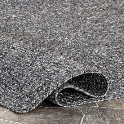 Charcoal Braided Oval 4' x 6' Synthetic Rug