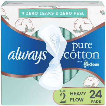 Always Pure Cotton Heavy Unscented Maxi Pads - Size 2